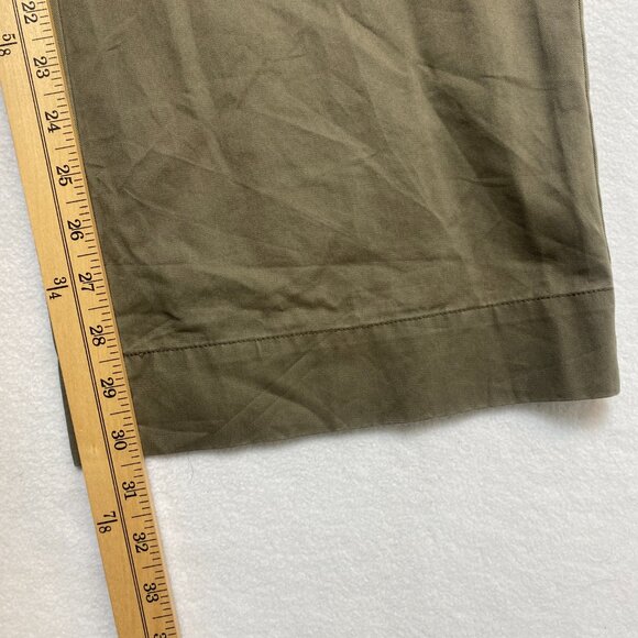 VINTAGE Abercrombie & Fitch Pants Womens S Olive Green Wide Leg Chino Pull - Picture 7 of 10